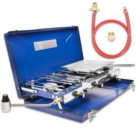 2 Burners & 1 Toast (Grill) Portable Propane Gas Cooking Stove With Regulator For Camping And Outdoor Cooking…