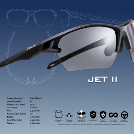 ICECUBE JET II NEO PC Polarized Sunglasses - Ultra-Light for Driving, Fishing & Cycling | Adjustable Nose & Temple (Red,Grey)