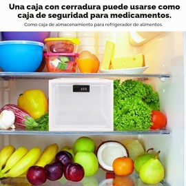 Sonew Caja de Almacenamiento Transparente con Cerradura, Contenedor de Almacenamiento para Refrigerador con Cerradura de Combinación de 3 Dígitos, par