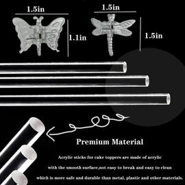 30Pcs Acrylic Plant Stakes Garden Single Stem Plant Support Stakes Clear Orchid Stakes and 30Pcs Clips Plant Support Sticks Clear Dragonfly Orchid Clip for Indoor and Outdoor Plants, Flowers, Tomatoes