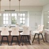 SoarFlash Kitchen Swivel Bar Stools with Solid Wood Legs Upholstered