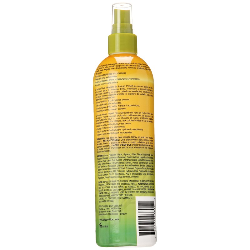 AFRICAN PRIDE Olive Miracle Braid Sheen Spray 12 Oz (438125)