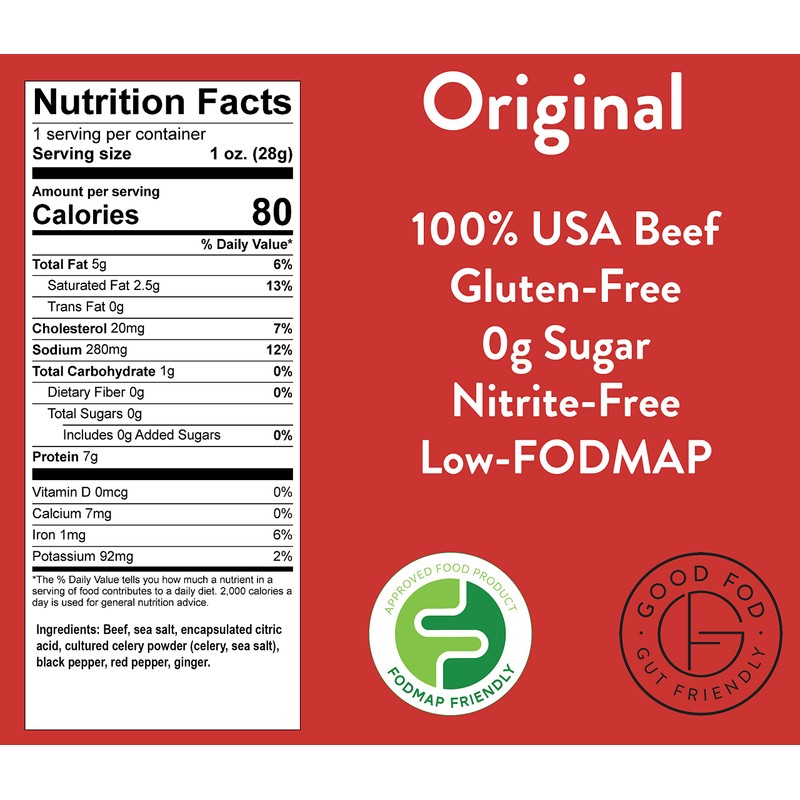 Good Fod Foods Original Meat Sticks – Low FODMAP Snacks