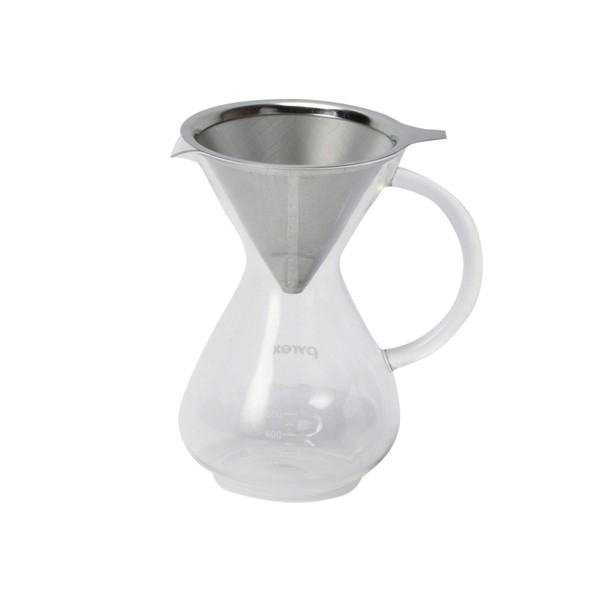 Pyrex CP-8536 Coffee Server 800ml with Stainless Filter, Clear