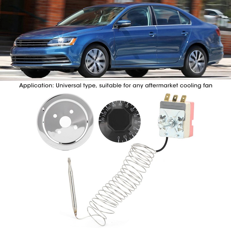 0-120°C Temperature Control Thermostat Radiator Fan Switch Universal Auto Parts