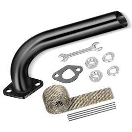 FVRITO Mini Bike Exhaust Pipe Kit for Predator 212cc 224cc 196cc Coleman CT200U BT200X CT200U-EX 6.5hp GX160 GX200 Small Engine Baja Warrior Massimo MB200 Go Kart Parts Black