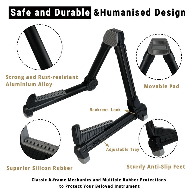 Neciuvy Guitar Stand,Aluminium Guitar Rack,A-Frame Folding Guitar Stands Floor for