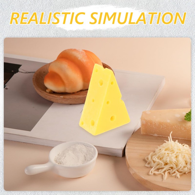 Abaodam Artificial Cheese, Scale Fake Cheese Simulation Triangle Realistic Dessert