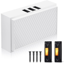 Saillong Wired Door Bell Chime Kit with 16V 10VA Two Note Lighted Metal Doorbell Buttons and Doorbell Chime Cover for Home Wall Inside, Compatible with Most Brand Doorbells, Black (Checked)