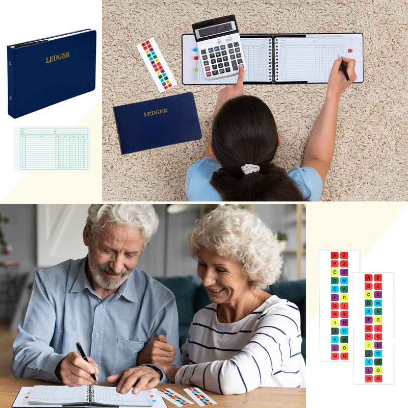 Skyygemm Ring Ledger Binder with 200 Pcs 5"x8.5" Ledger Sheets