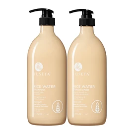 Luseta Rice Water Shampoo and conditioner Set Strengthening & Nourishing Revitalizes Shine for All Hair Types Hydrating & Frizz Control for Women and Men 33.8oz*2