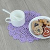 kilofly Crochet Cotton Lace Table Placemats Doilies Pack, 4pc, Purple,