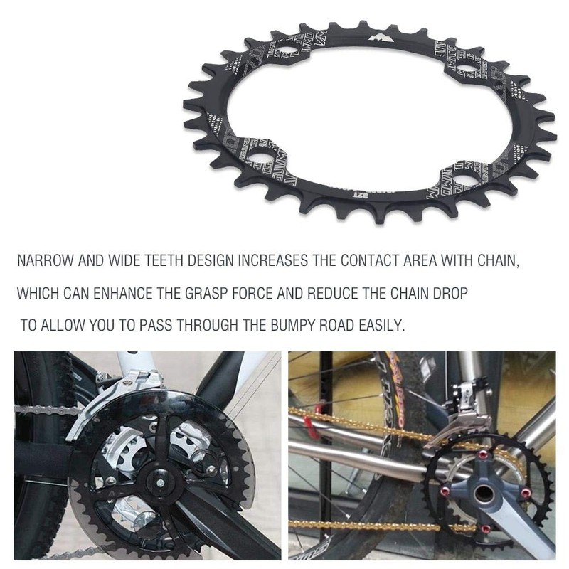 Topiky Bicycle Chainring, Aluminium Alloy Bicycle Oval Sprocket with Unique