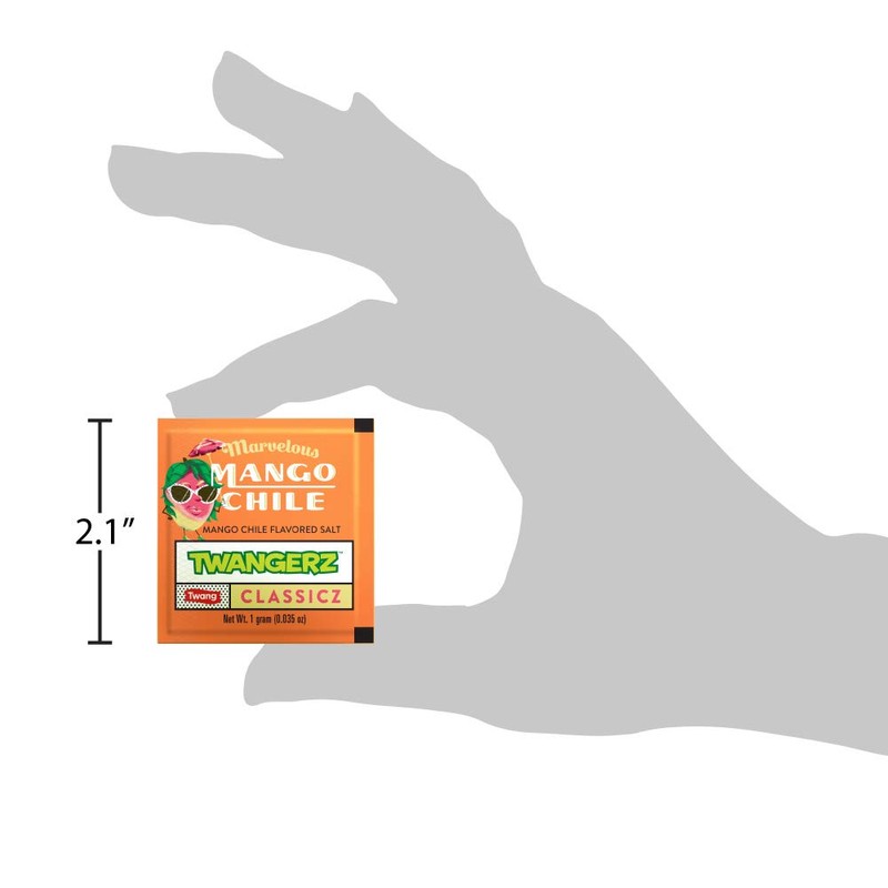 Twangerz Snack Topping, Mango Chile, 1 Gram Packets (Pack of