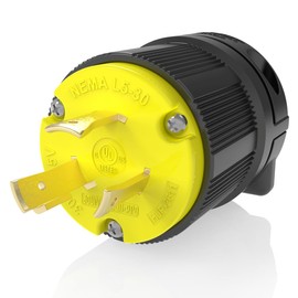 Journeyman-Pro 2611 30 Amp 125 Volt NEMA L5-30P 2P 3W Locking Male Plug Connector Black Industrial Grade Grounding 3750 Watts Generator Rating (L5-30P Male Plug)