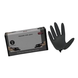 TOPMED ETS Nitrile Gloves Disposable Extra Strength Gloves Powder-Free Latex-Free, Non-Sterile Black 100-Count (Medium)