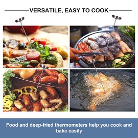 Termómetro para Freír con Lectura Instantánea, Termómetro con Esfera, Termómetro para Cocinar Carne con Vástago de Acero Inoxidable, Medidor de Temperatura del Aceite para Freír,