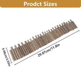WQAPVHBG 11.8in Flexible Hamster Wooden Bridge for Small Animals, Adjustable Wooden Hamster Bridge with Hooks, Hamster Wooden Fence as Decor and Fence for Hamsters and Gerbils(30CM Fence Style)