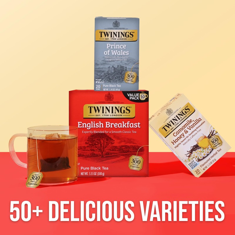 Twinings Prince of Wales Black Tea Individually Wrapped Bags, 20