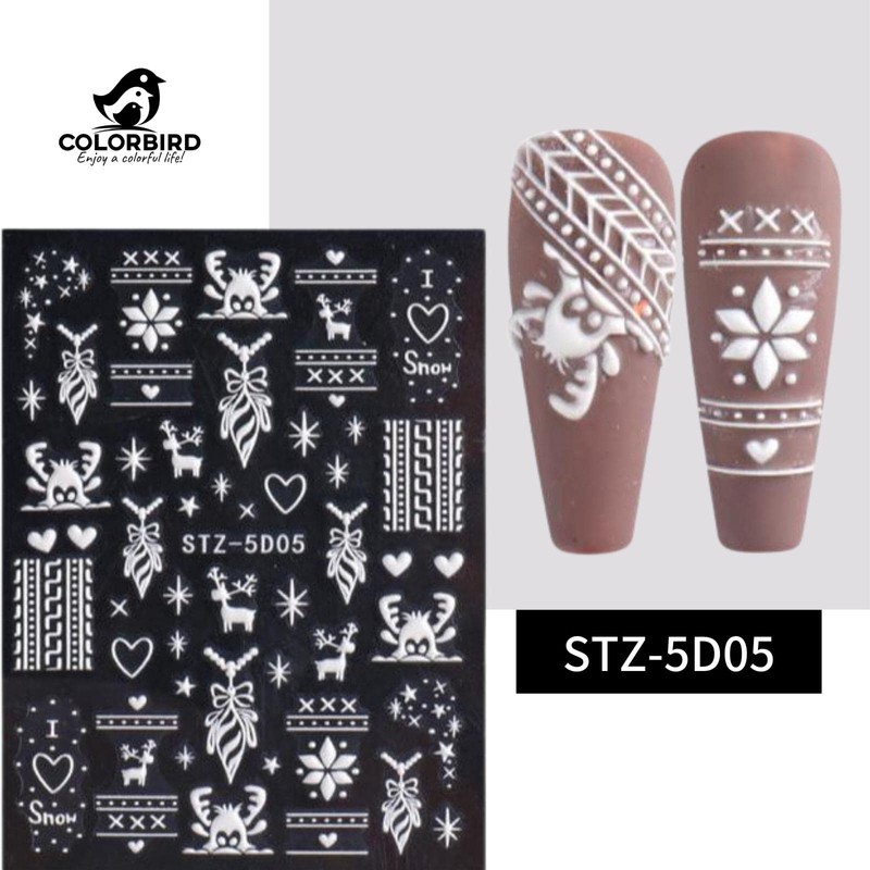 COLORBIRD Nail Sticker Christmas Parts, Snowflake, Cute, Snowflake, Snowflake, 3D