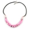 Avalaya Light Pink Coin Shell Bead Cluster with Black Faux