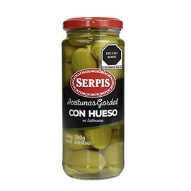 Serpis, Aceituna Gordal Con Hueso, 340 gramos