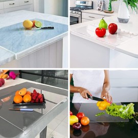 Acrylic Cutting Board - Kitchen Anti Slip Transparent Fruit and Vegetable Cutting Board 18 x 14, Food Grade Non Fragile, Countertop Protection Board (1816)