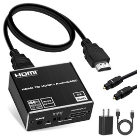 HDMI ARC to Optical Audio Adapter, 4K@60Hz HDMI Audio Splitter Converter, HDMI to HDMI + Optical Toslink SPDIF + 3.5mm Jack AUX Audio Out, Metal HDMI Audio Extractor Support Blue-Ray Play Soundbar