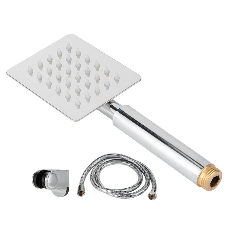 G1/2in Thread Handheld Shower Head High Pressure Square Shower Sprayer
