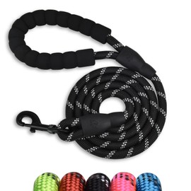 Slip Rope Dog Lead with Comfortable Padded Handle,1.5/2 m Reflective Dog Lead and Multi-Colour for Dogs, 1.2 cm (Black, 200 * 1.2cm)