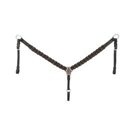 JTI Royal King Braided Leather Breastcollar Dark Oil
