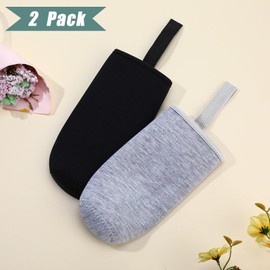 Zhehao 2 Pieces Neoprene Water Bottle Sleeve 18 oz - 19.4 oz Carrier Nylon Bottle Cover for Sport Portable Glass Drink Cup, 550 ml Black and Grey
