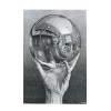 Vintage MC Escher HAND WITH REFLECTING SPHERE 1935 Self-Portraits Reprint 23x29