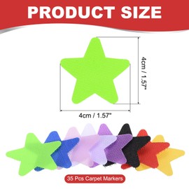 PATIKIL 1.6" Carpet Spot Markers, 35Pcs Star Floor Dots Markers Carpet Spots for Teacher Classroom Decoration Elementary Preschool Supplies, Green