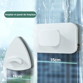 BELCHERCC5 Limpia Vidrios Magnético Herramienta de Limpieza de Ventanas con Cuerda de Seguridad de 2,4 m Algodón de Limpieza Desmontable Adecuado para Ventanas con un Grosor de 3-15 mm Blanco