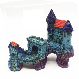 HoneTeek Fish Tank Decorations, Resin Vintage Castle Aquarium Decor Large, Fish Cave Hideouts Aquarium Decorations Large, Betta Fish Tank Accessories for Freshwater and Saltwater Fish Tanks