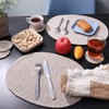 WENFOME 4 Pack Oval Woven Placemats, Mix Brown Cotton Plate