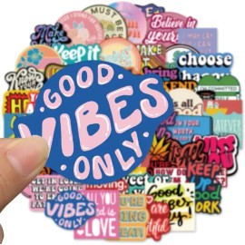 Unbranded 10 PCS of Positive Vibes Motivational Stickers For Laptop Notebook Water Bottle