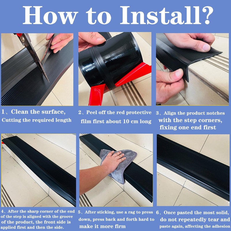 Stair Nosing 12Ft - Brown Rubber Stair Edge Protector -