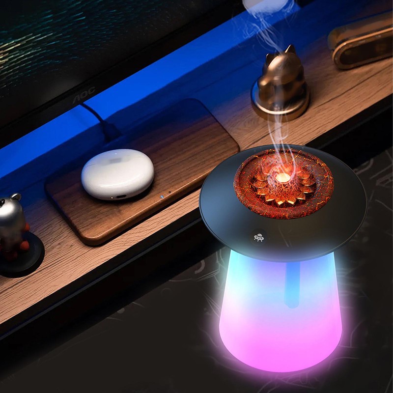 Humidifier Aroma Diffuser Mushroom Shape 760ml Capacity Rechargeable Home Decoration