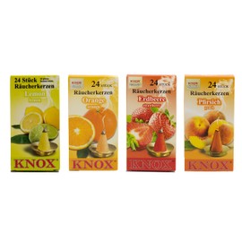 Knox Incense Cones, Set of 4, Assorted Varieties, Made in Germany