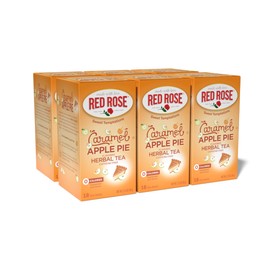 Red Rose Sweet Temptations Dessert Tea Caramel Apple Pie, Zero Carbs, Zero Sugar Bursting with Flavor Caffeine-Free Delicious Beverage Herbal Tea, 18 Count Pack of 6 Fruit Naturally Flavored Herbal Tea
