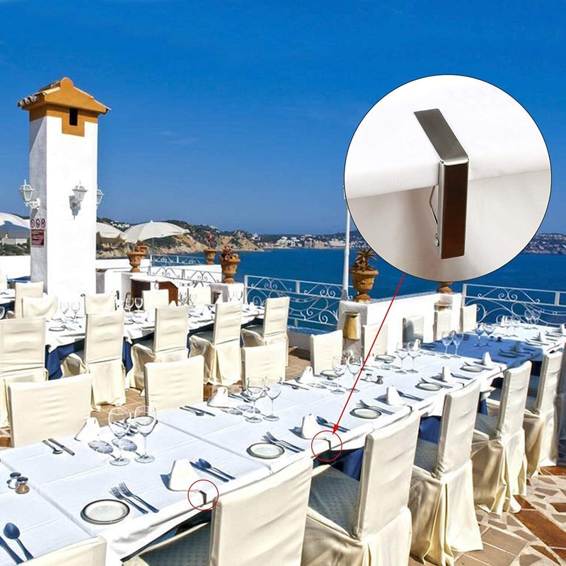 Xrten 4Pcs Tablecloth Clips, Tablecloth Clips for Outdoor Adjustable Table