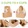 Kaderron 100 Pack Kraft Drink Carrier with Handles - 2