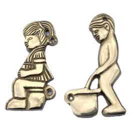 Gents And Ladies Toilet Door Signs Pair/Set Retro Hand Made Novelty/Funny Toilets Loo Bathroom Brass Door Pub/Lavatory Sign Plaque