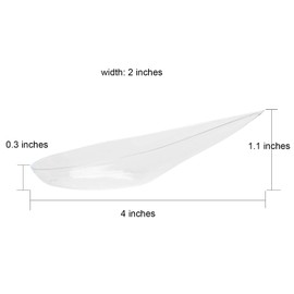 Tosnail 200 Pack 4 Inch Clear Plastic Appetizer Plates Dessert Dishes Tasting Spoons Disposable Asian Spoon