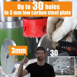 WOWSUPM 60mm HSS Bi-Metal Hole Saw Cutter with Mandrel Heavy Duty Hole Saw for Wood Metal PVC Drywall Aluminum