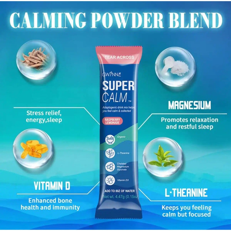 Gwynne Supercalm Polvo Nutricional Ksm Rico Complejo Magnesio Teanina Sobres