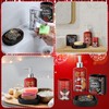 Teenyyou Christmas Black Santa Bathroom Accessories Set of 4, Black