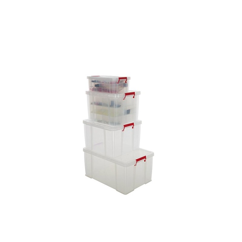 Whitefurze Allstore Container with Silver Clamp, Plastic, Natural, 5 Litre